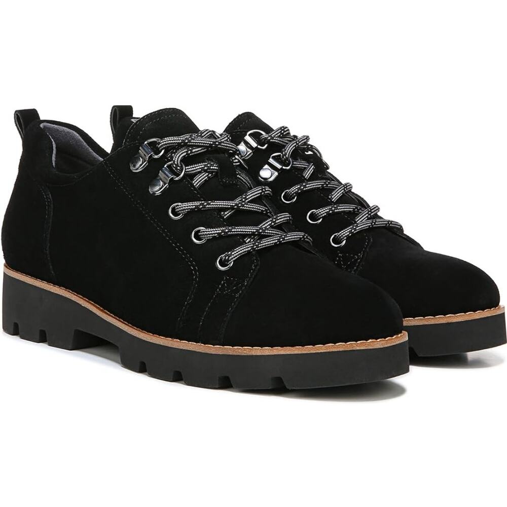 Vionic Women's Black Charm Ballari Oxford Lace Up Loafers Shoes Size 8.5